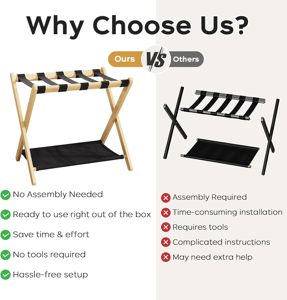 26.77" Full Assembled Luggage Rack for Guest Room, Set of 2 Suitcase Stand
