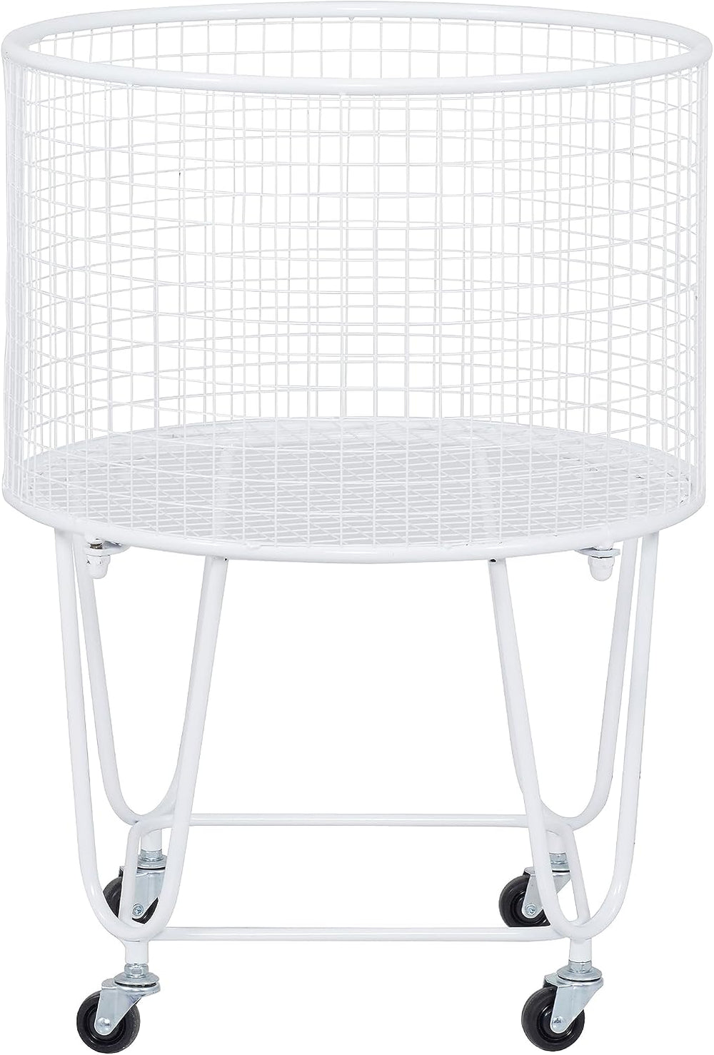 Deco 79 Metal Round Storage Cart with Wheels, 18" x 18" x 24",...