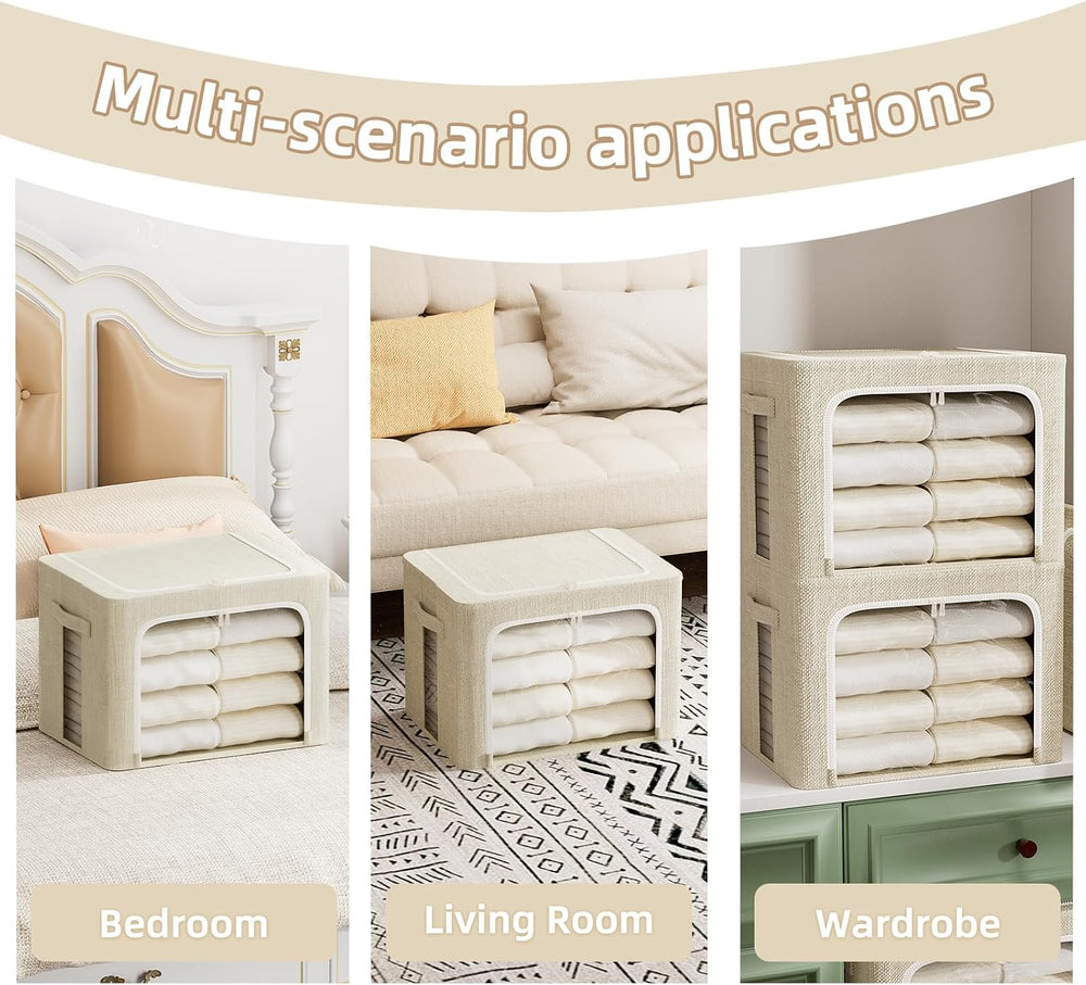 FHSQX 8 Pack Clothes Storage Bins - Foldable Storage Bins for Clothes Fabric ...