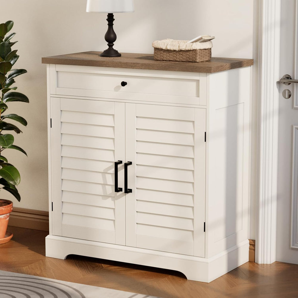 ChooChoo Farmhouse Shoe Cabinet with 2 Doors and 4-Tier