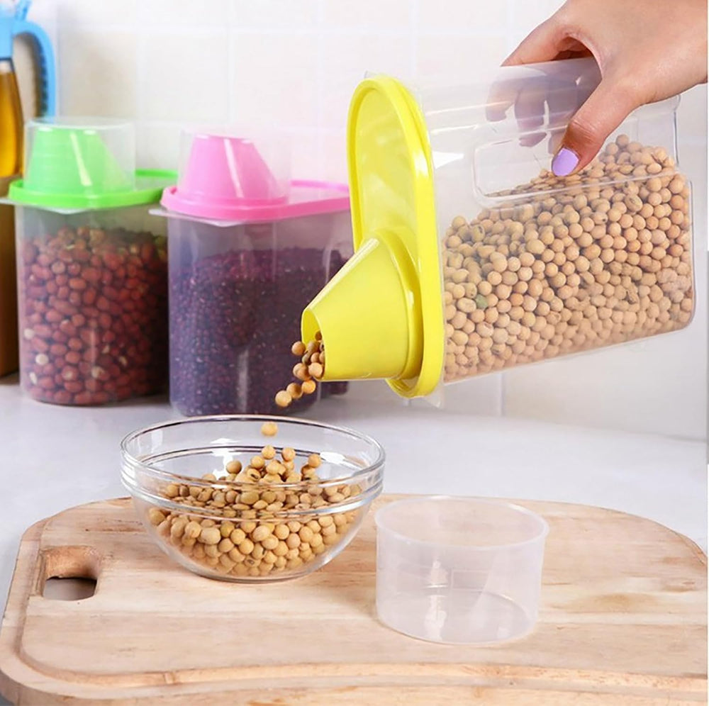 Basicwise Set of 3 Large 2.5-Liter and 3 Small 1.9-Liter Airtight Food Storag...