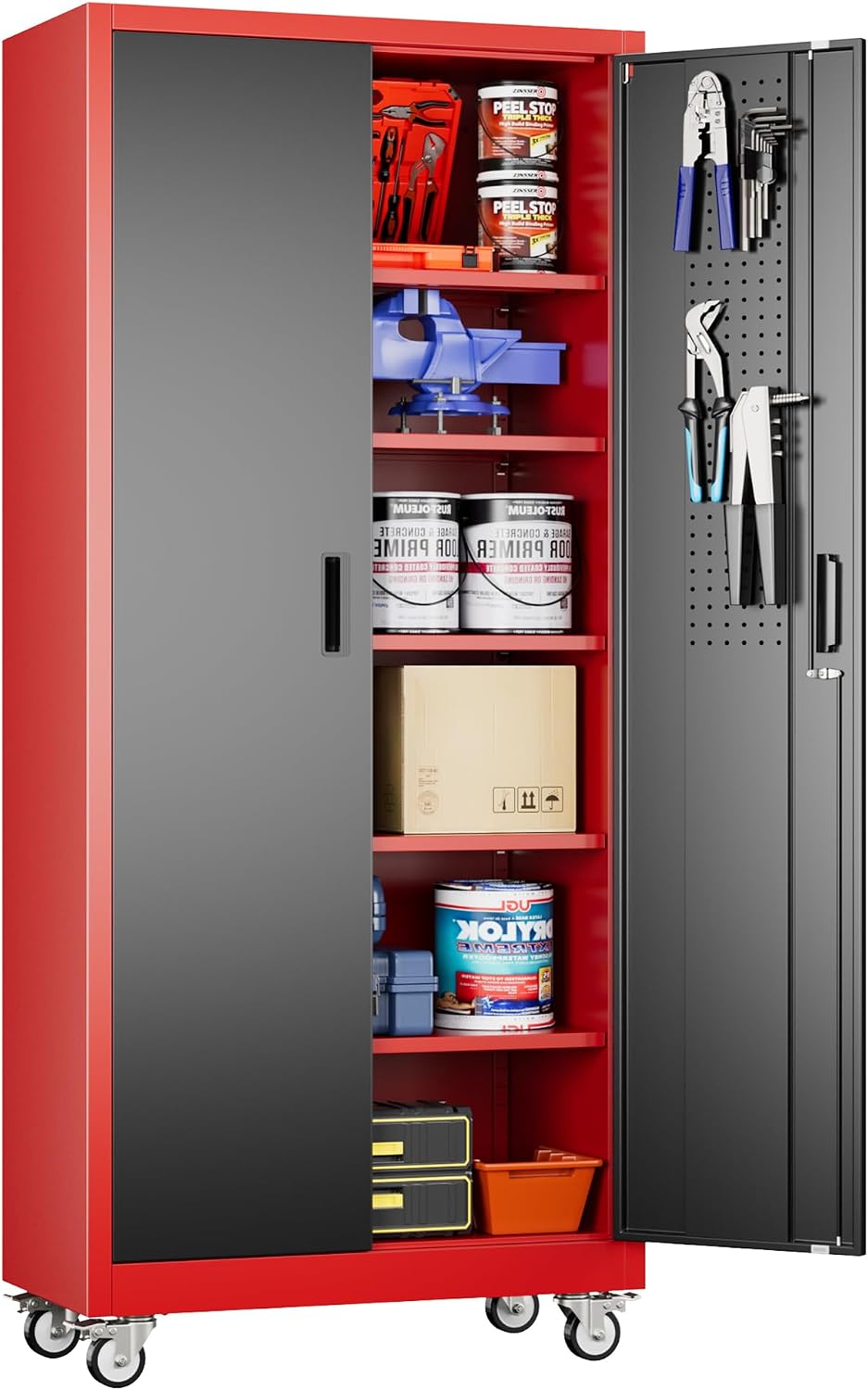 SUXXAN Wide & Deep 71"x34"Wx18 D Metal Garage Storage Cabinet R...