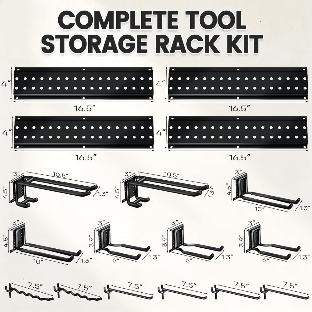 Garage Tool Organizer Wall Mount, 66 Inch Heavy Duty Garage Organization Syst...