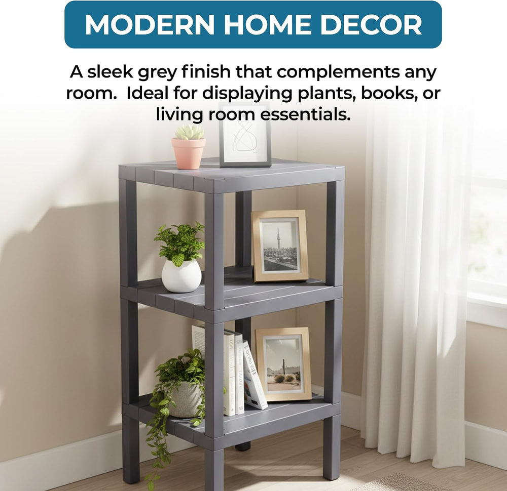 Honey-Can-Do Grey 3-Tier Storage Shelf