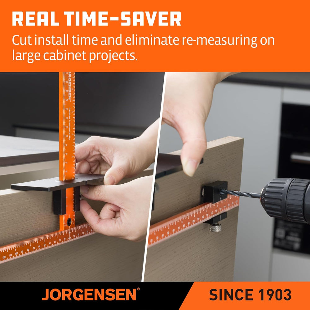 JORGENSEN Cabinet Template Jig for Handle and Knob, Drawer Hardware Jig