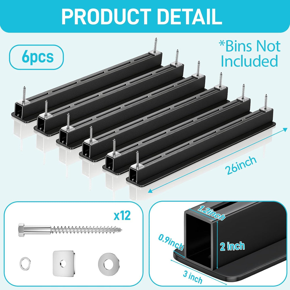 WooFog Ceiling Utility Bin Rails Storage Rack, Overhead Garage Storage Racks,...