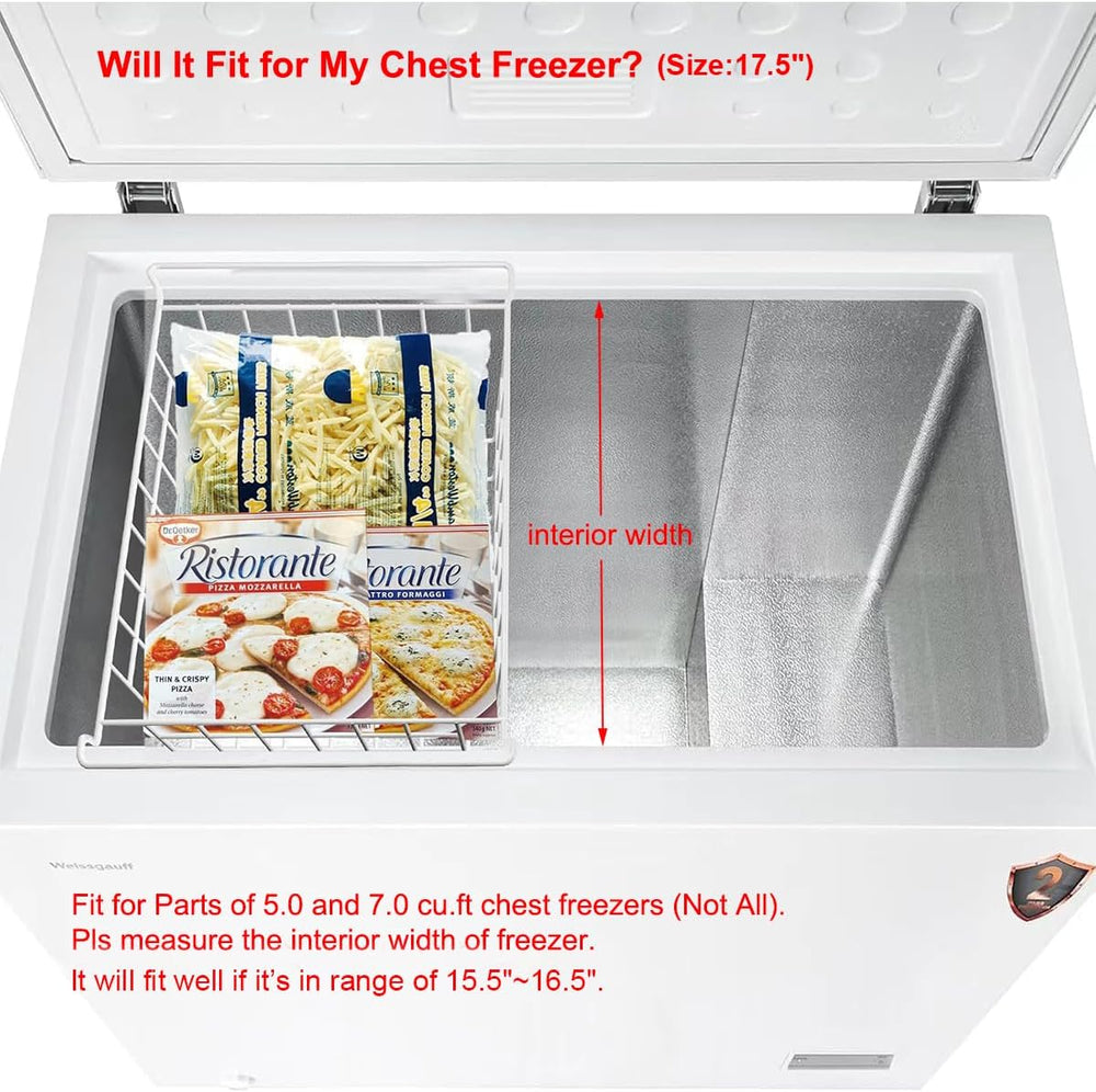 Orgneas 17.5" Chest Freezer Organizer Bins Metal Wire Baskets