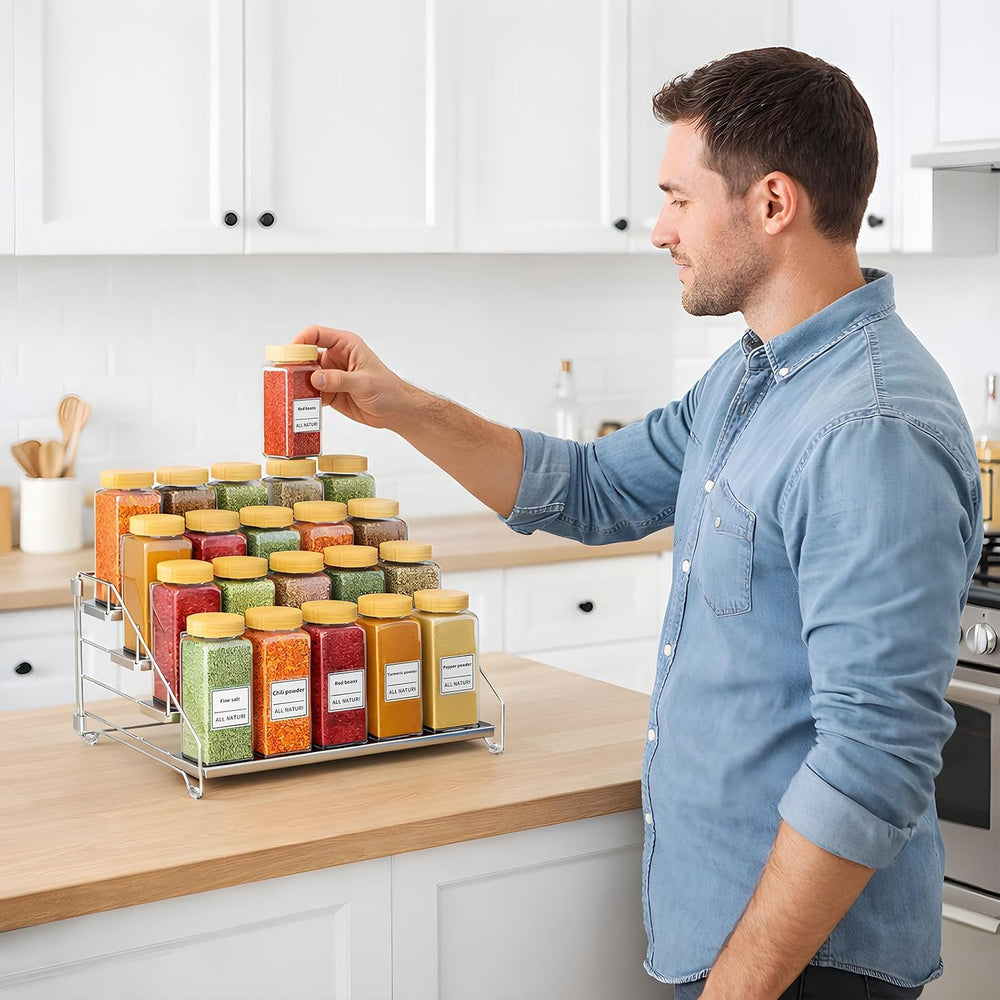 RCHYFEED 4 Tier Spice Rack Organizer,Adjustable Spice Rack,Chrome,1 Pack