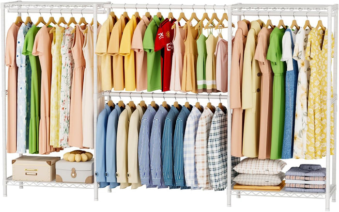 SINGAYE Heavy Duty Portable Closet Metal Clothes Racks Wardrobe with Shelf