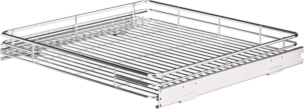 JOWBOOW Pull Out Cabinet Organizer 24" W x 21" D, Chrome-Plated Steel