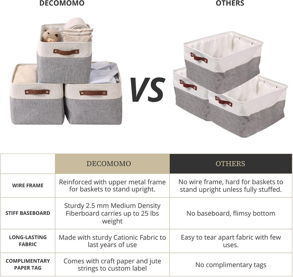 DECOMOMO Storage Bins, Extra Large Fabric Storage Baskets for Shelves 4Pack