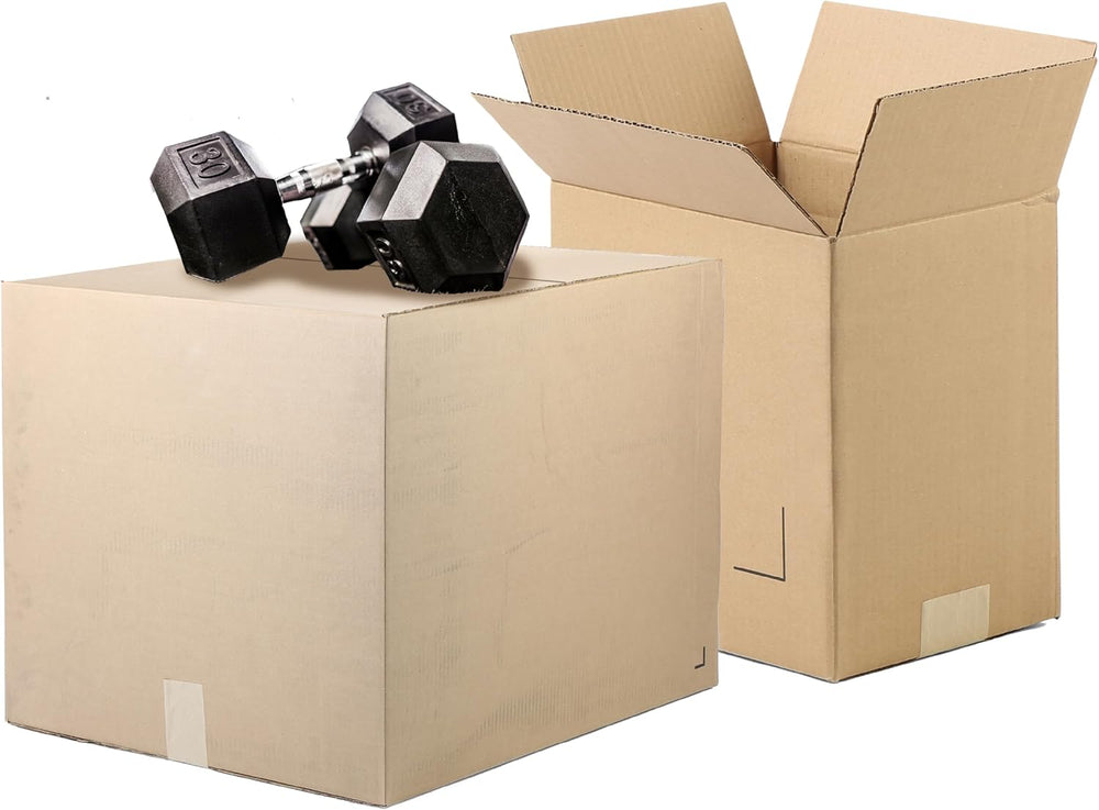 The Boxery 16 x 12 x 10" Heavy Duty ECT44 Cardboard Boxes, 25 Pack