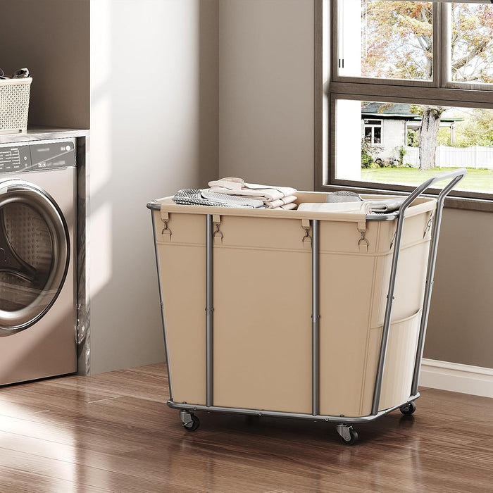 CHOEZON Laundry Sorter, 313L Large Laundry Basket, Rolling Hamper, Minimalist Laundry Organizer on Wheels, for Laundry Room, Bedroom, Guest Room, Beige TXY09WM