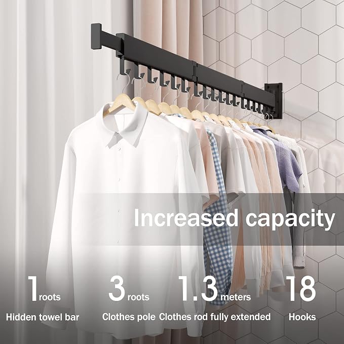 Clothes Drying Rack Wall Mounted, Drying Rack Clothing, Laundry Drying Rack