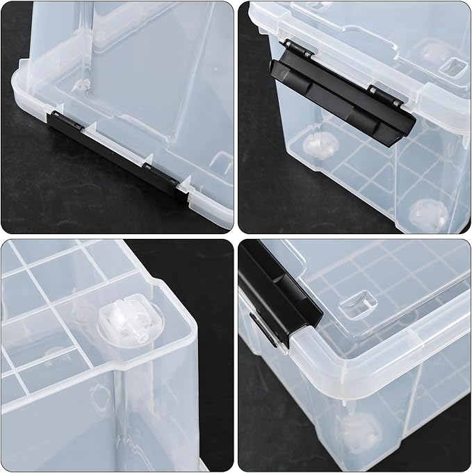 22 Qt Latching Storage Box, Stackable Bin