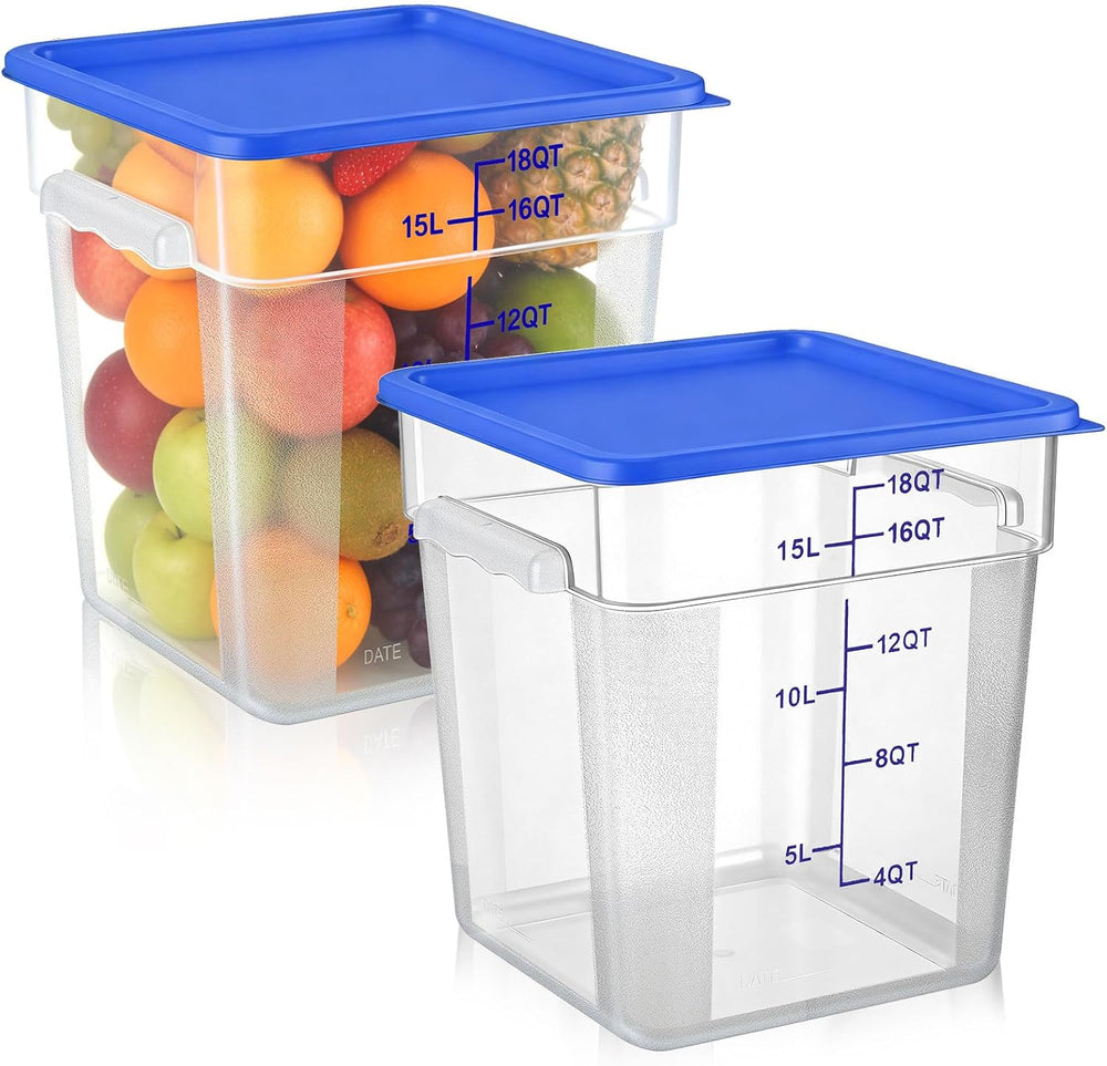 FoldTier 2 Pieces Square Food Storage Containers Polycarbonate Clear food Con...