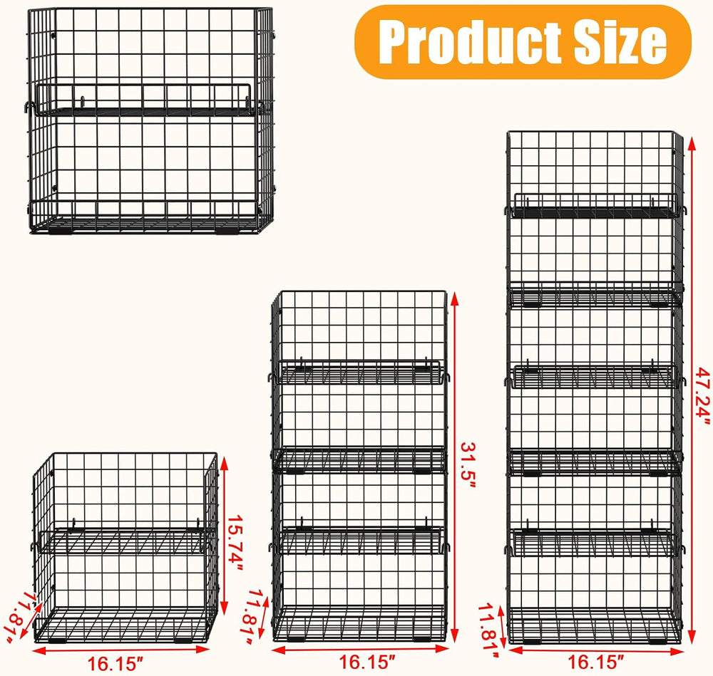 JKsmart 6-Tier XXL Stackable Wire Basket, Snack Organizer for Countertop