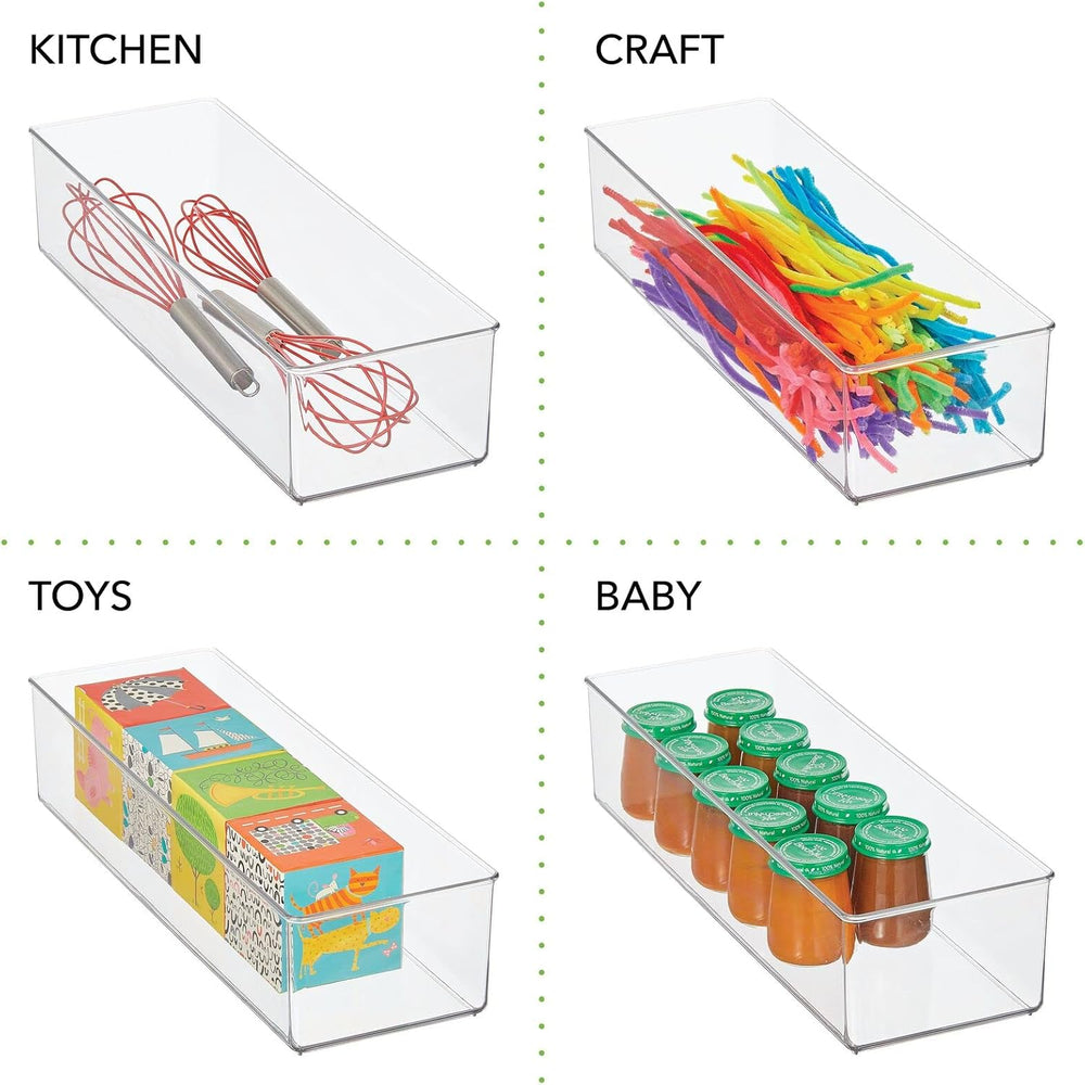 mDesign Plastic Drawer Organizer Box, Long Storage Organizer Bin Container; F...