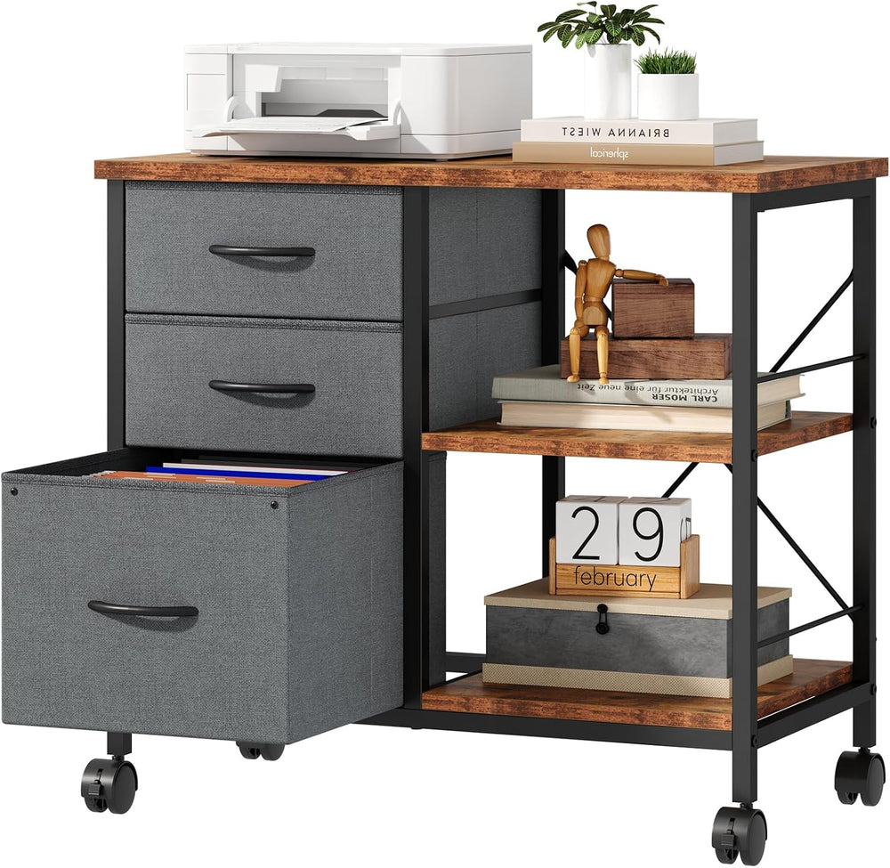 OLIXIS Mobile File Cabinet with 3 Drawers, Rolling Under Desk Storage