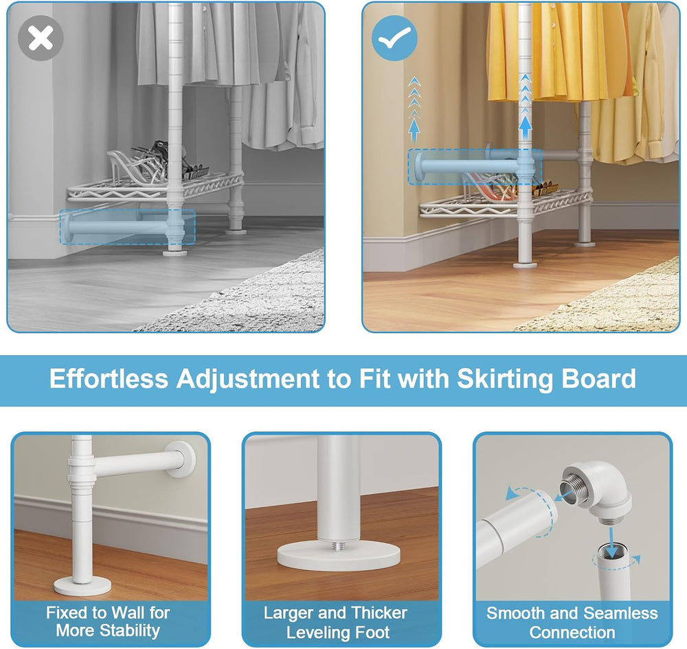 Timate X3i Garment Rack for Hanging Clothes Load 980lbs, Expandable Wall Moun...