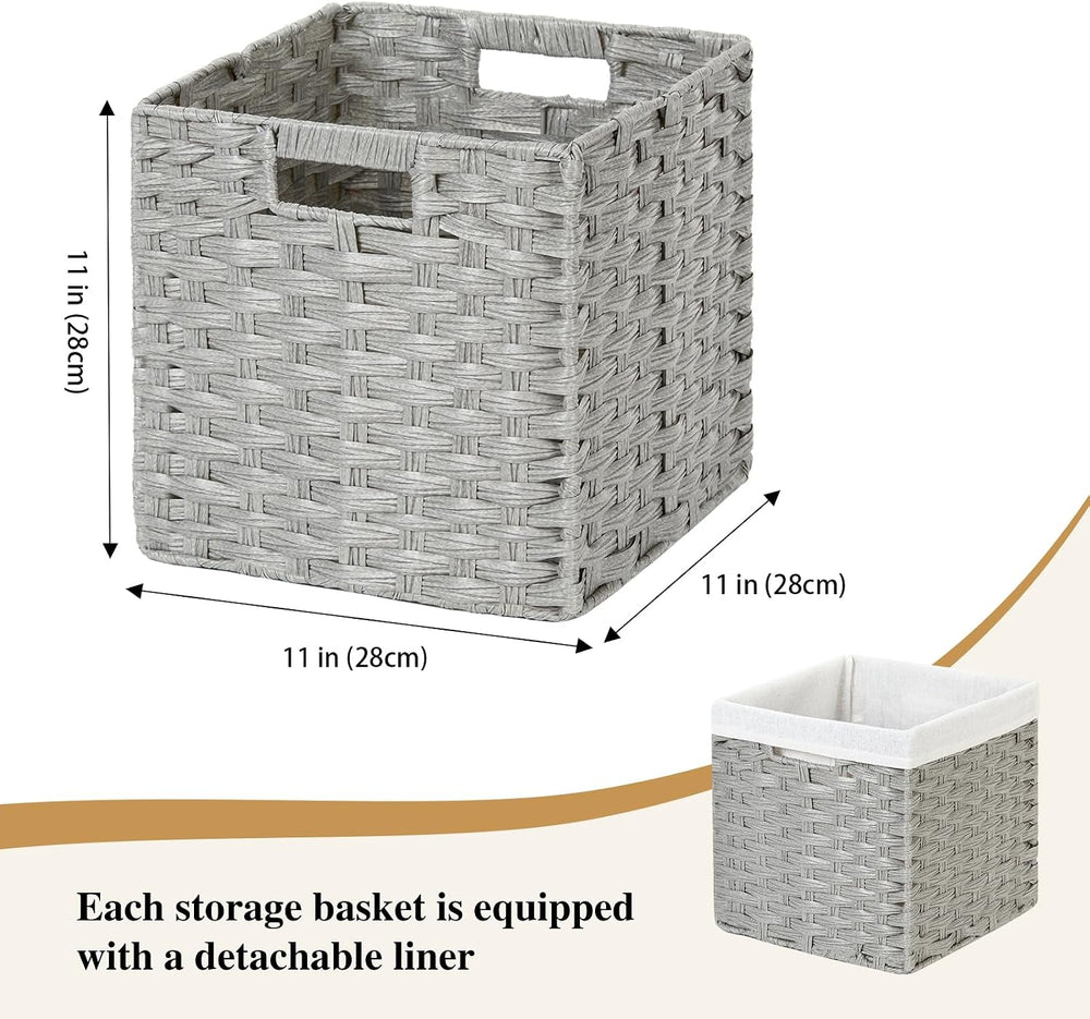 DULLEMELO Wicker Storage Cubes for Organizing 11x11x11 Inch Woven Storage Bas...
