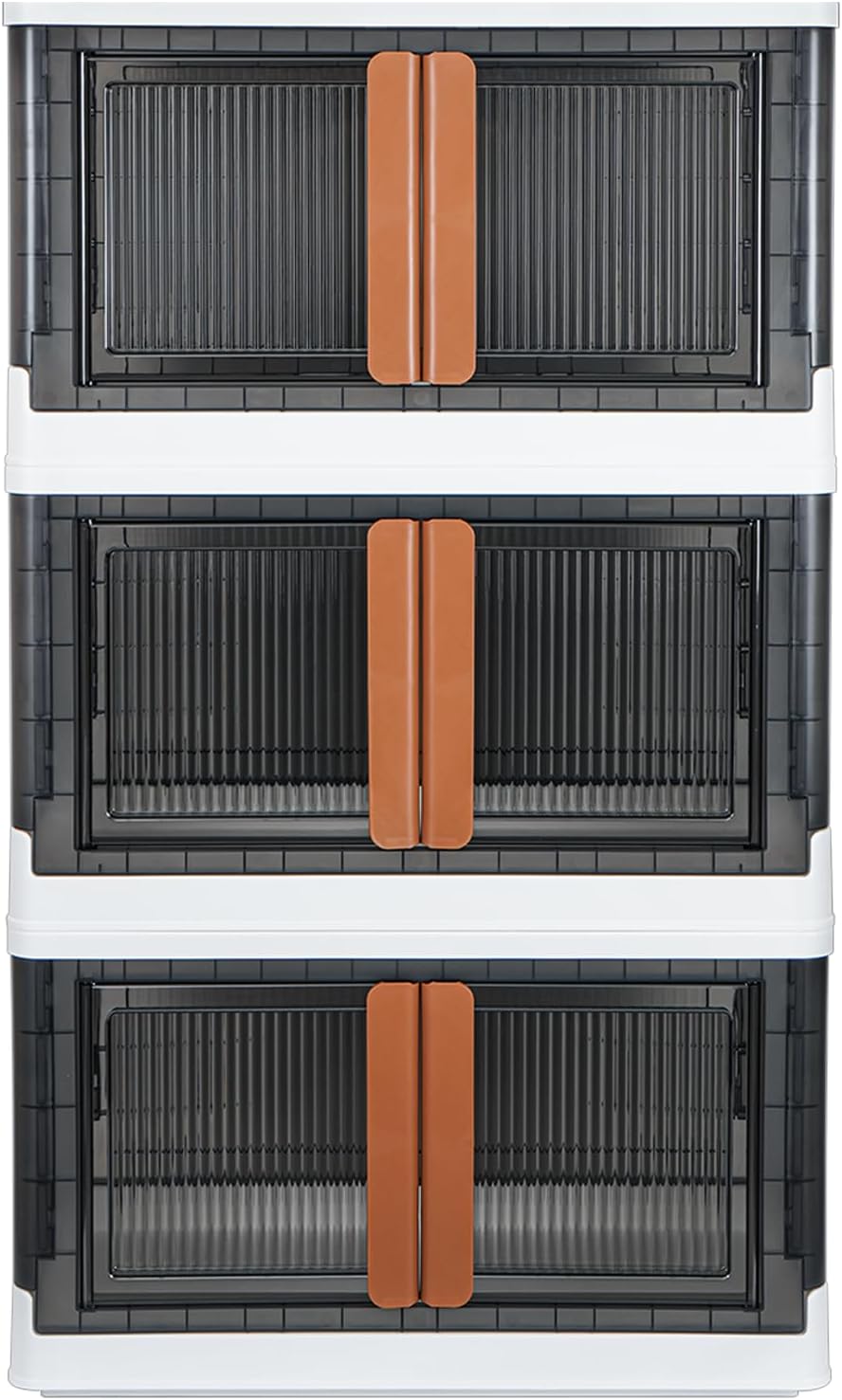 Stackable Storage Bins with Wheels - (3-Pack) - Stackable Storage Drawers - (...