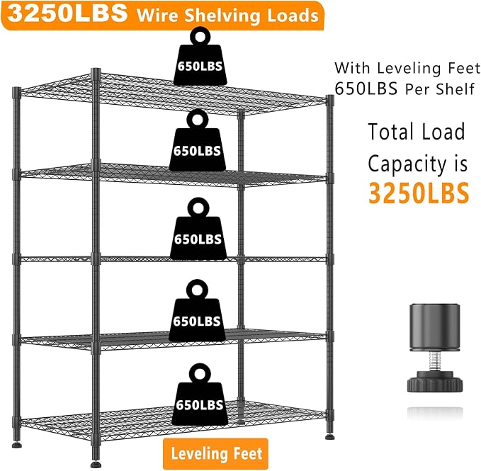 Himimi 5 Tier Wire Shelving