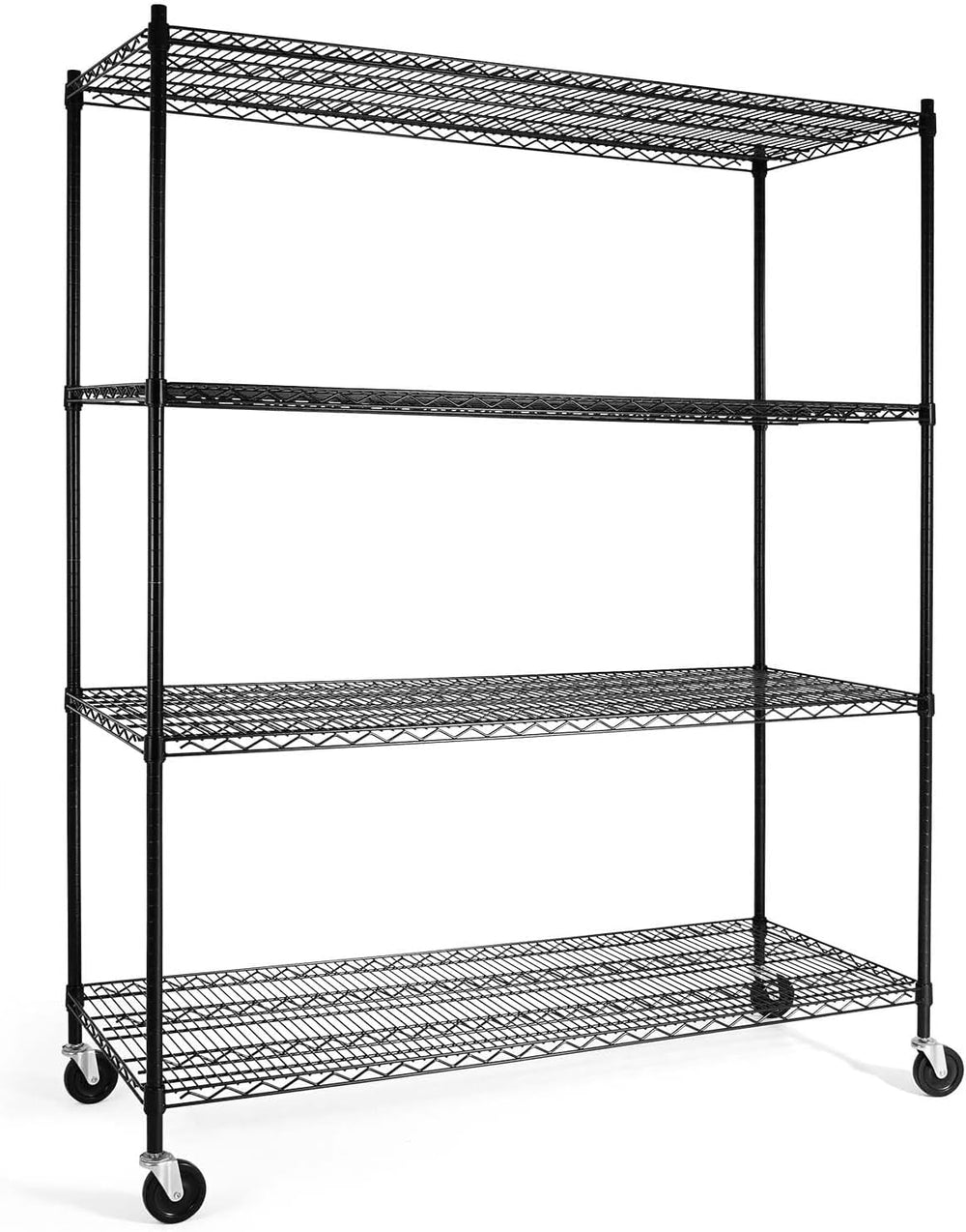 CAPHAUS 4-Tier Commercial Grade Heavy Duty Adjustable Height Wire Shelving w/...