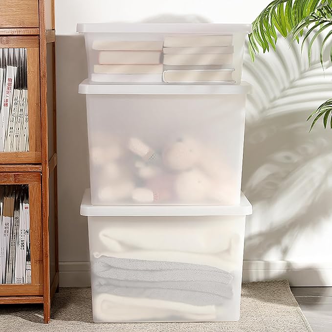 27 Quart Stackable Plastic Storage Bins