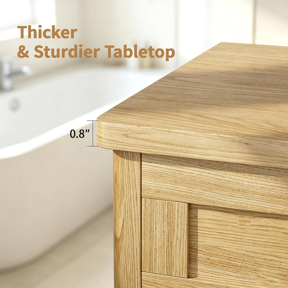 47" Tall Bathroom Storage Cabinet with Laundry Hamper