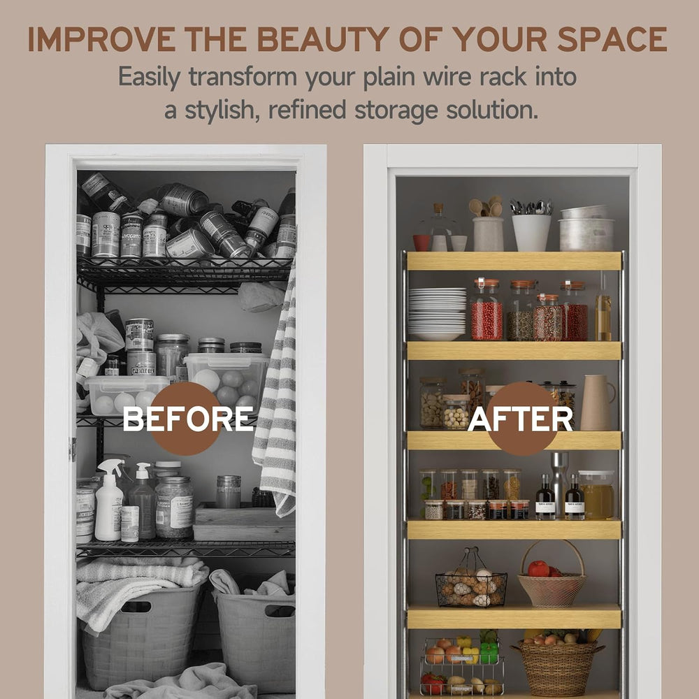 Wooden Wire Shelf Covers for Pantry & Closet – Wire Rack Covers for Shelv...