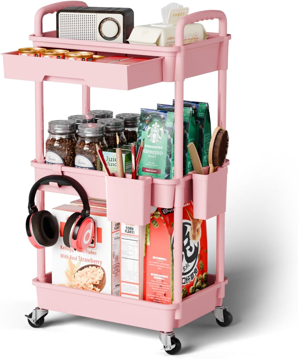 Sorgion 3 Tier Rolling Cart Organizer,Laundry Room Bathroom Organizers and St...