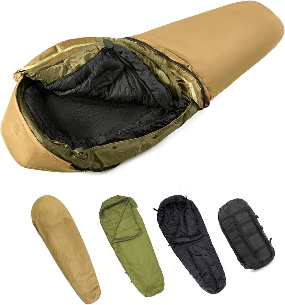 MT Army Military Modular Sleeping Bags System, Multi Layered with Bivy Cover ...