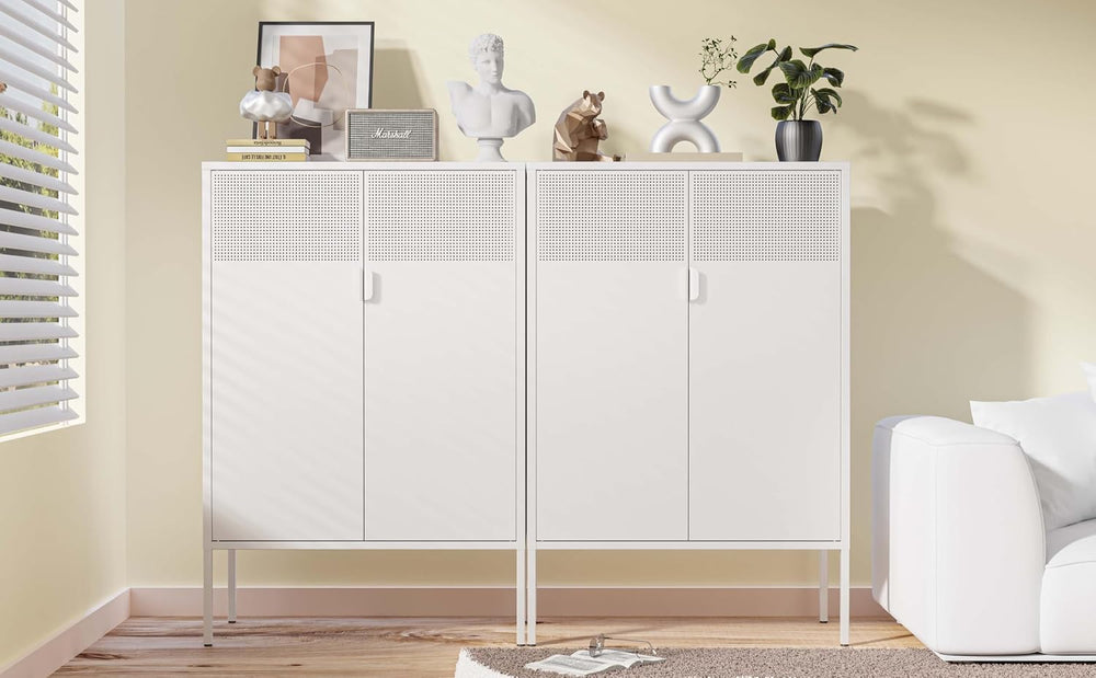 Chshin Metal Storage Cabinet,Kitchen Pantry Storage Cabinets with Doors,Buffe...