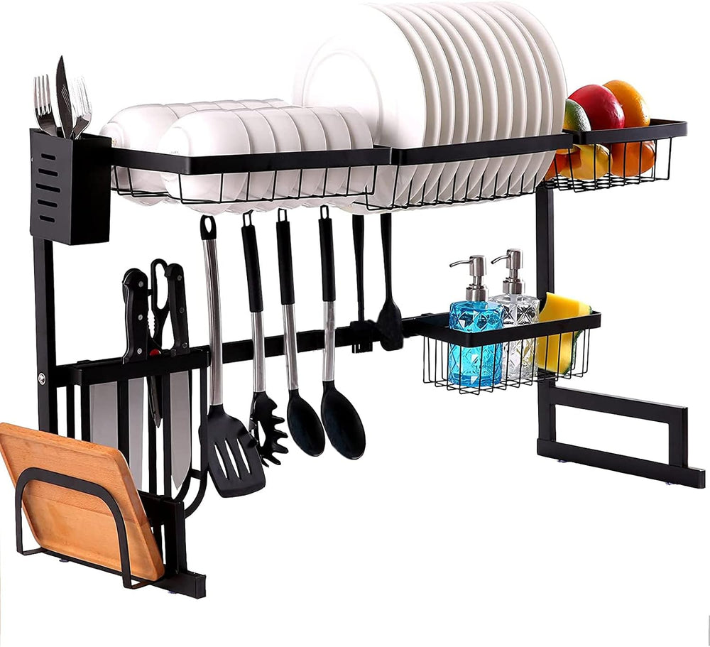 Over The Sink Dish Drying Rack, Large 2 Tier Dish Dryer Rack for Kitchen Orga...
