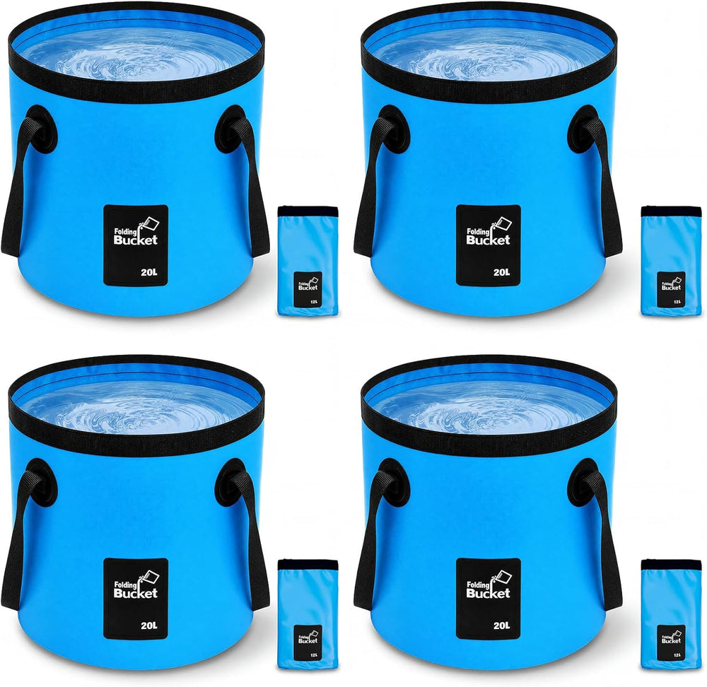 5 Gallon 4 Pack Collapsible Bucket,Blue