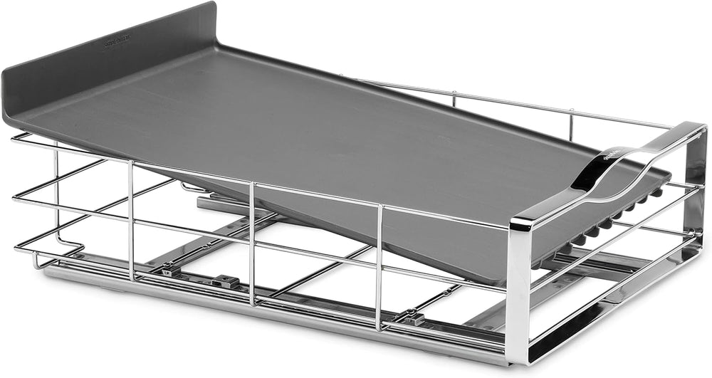 simplehuman 14 inch Pull-Out Cabinet Organizer, Heavy-Gauge Steel Frame, gray