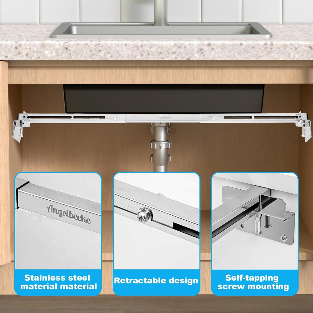 2-Pack Undermount Sink Support Brackets (Telescopic Adjustable 28"-37&qu...