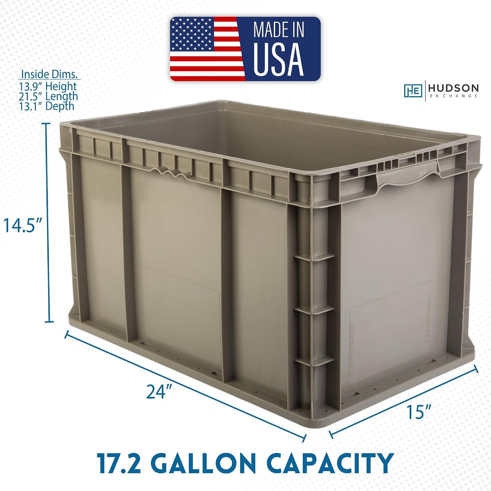 Hudson Exchange 24 x 15 x 14.5" (2 Pack) Straight Wall Handled Storage C...
