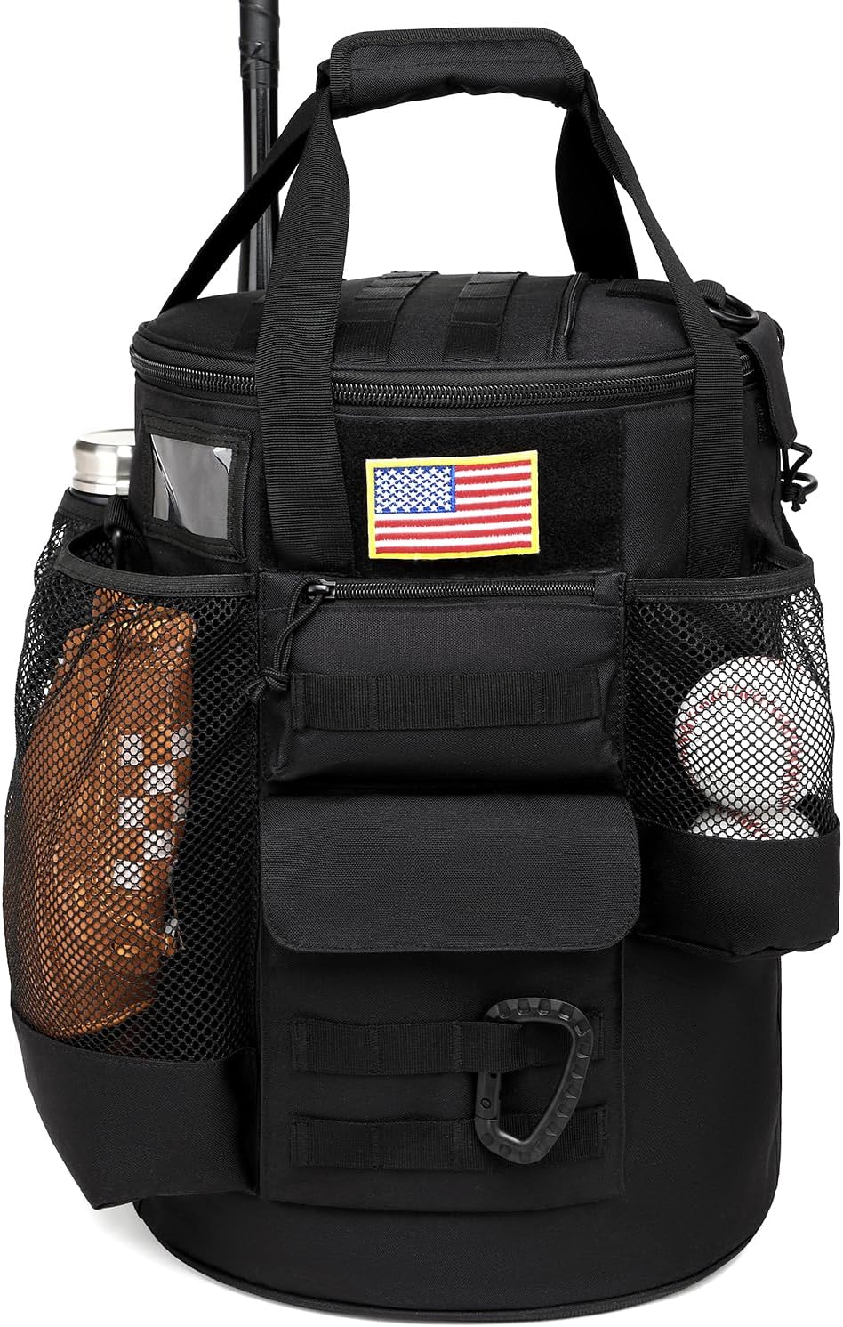 Baseball Bucket Bag 6 Gallon Tactical Softball Coaches Bag with Padded Seat