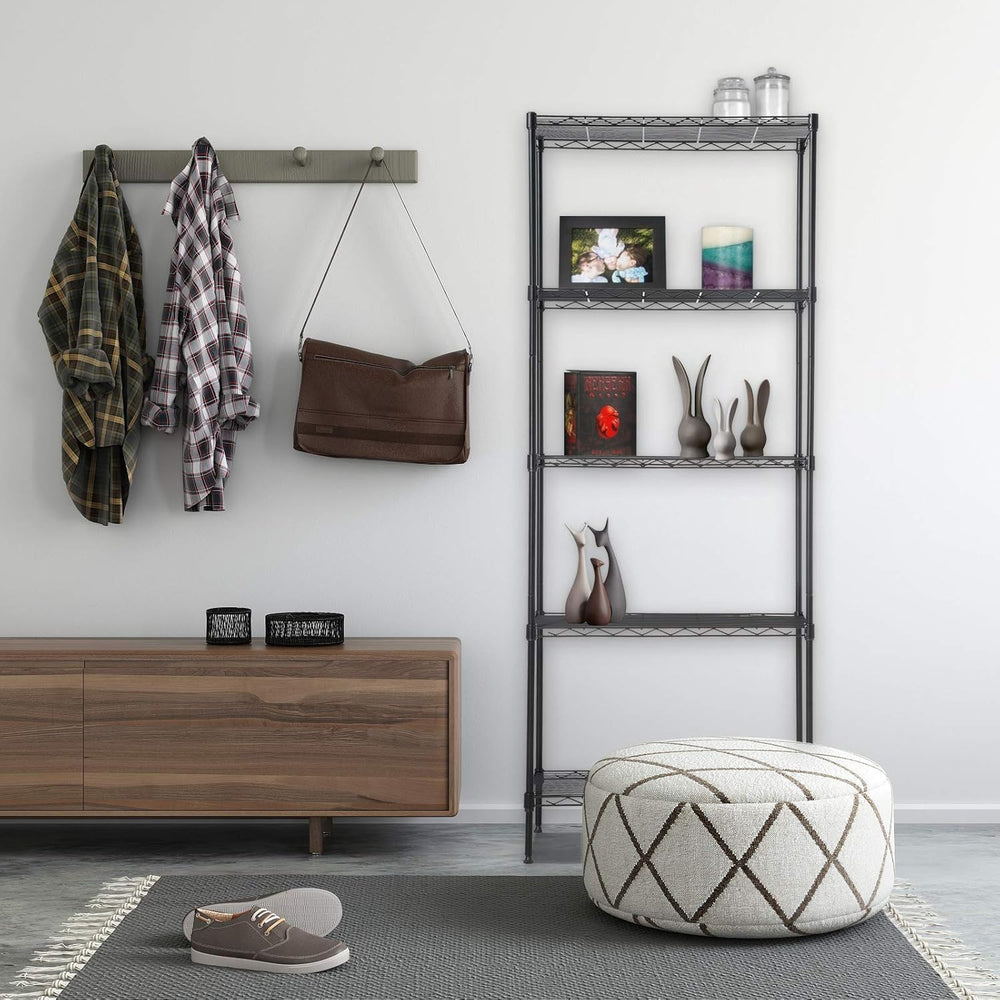 14" D×24" W×60" H Wire Shelving Unit Metal Commercial Shelf wi...