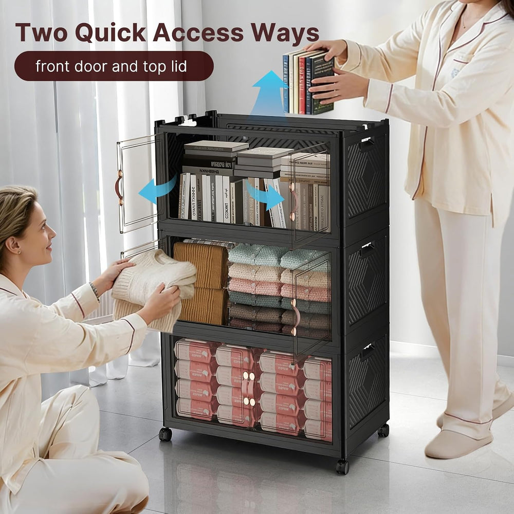 UAMFURI Stackable Storage Bins with Lids, 330QT Lockable Storage Cabinet