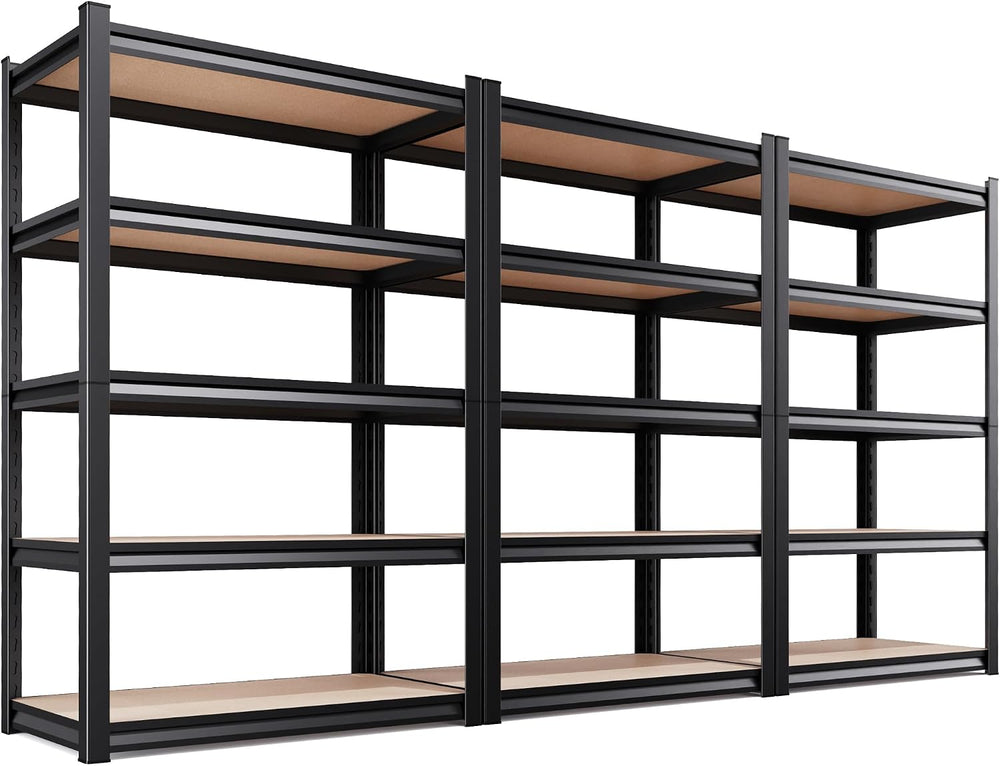 3 Pack Garage Shelving Unit, Heavy Duty Metal Storage Shelves, 78" H x 4...