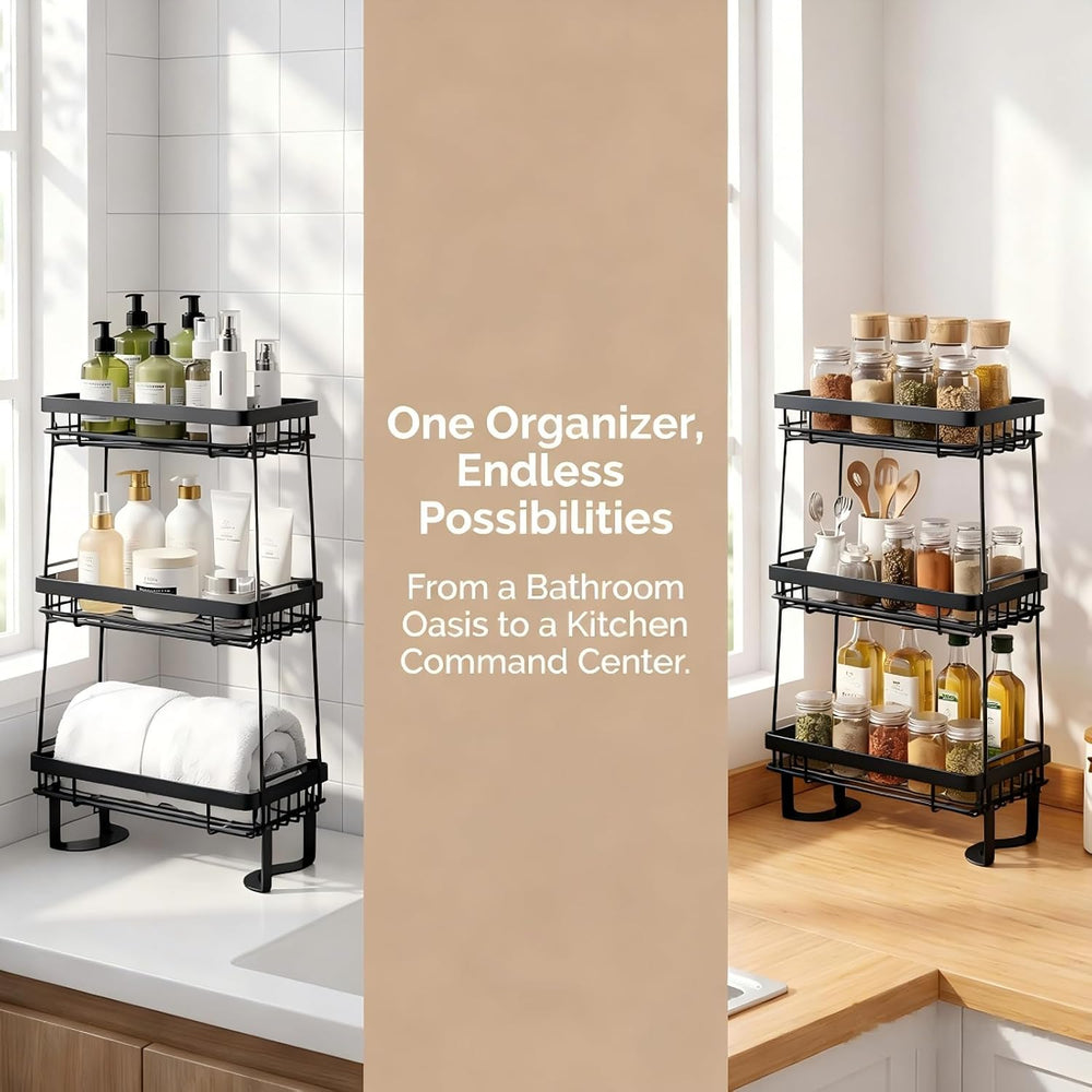 Over The Toilet Storage Rack - Bathroom Organizer Shelf, 3-Tier Floating Shel...