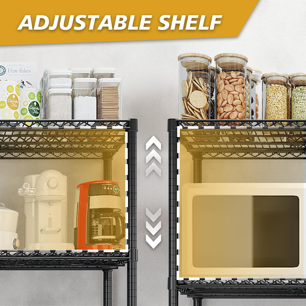 Metal Storage Shelf, Garage Storage Organization Wire Rack, Adjustable 4 Tier...