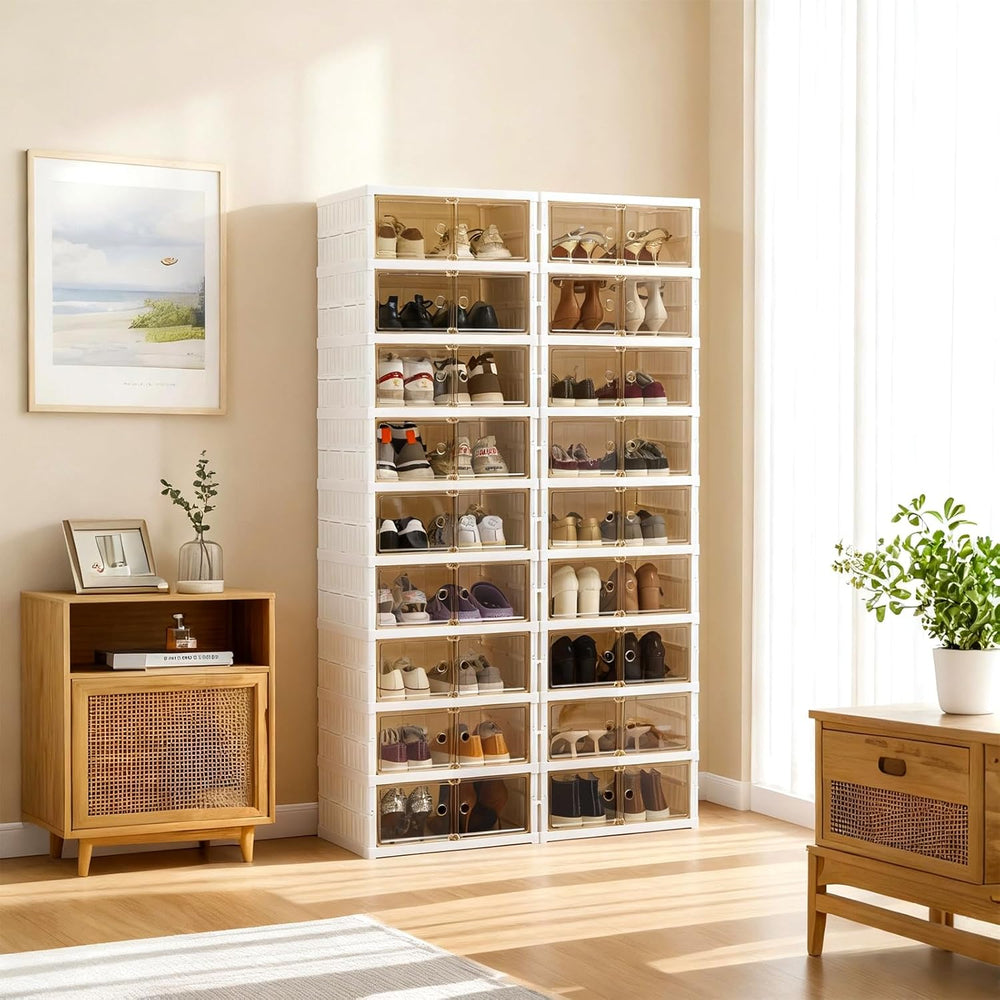 Folding Shoe Rack Storage Device for 9Tiers-36Pairs by 2-Column