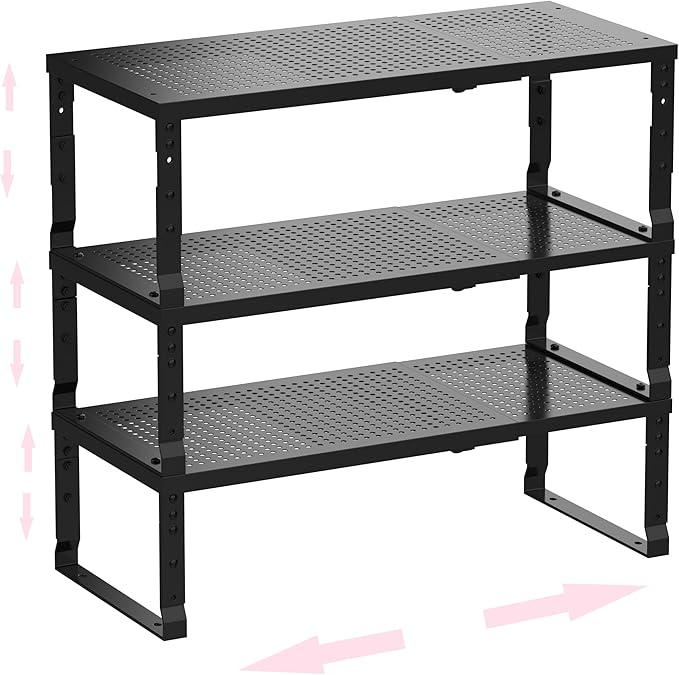 Metal Stackable Expandable Storage Shelf