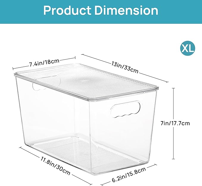 Vtopmart 8 Pack Clear Stackable Storage Bins