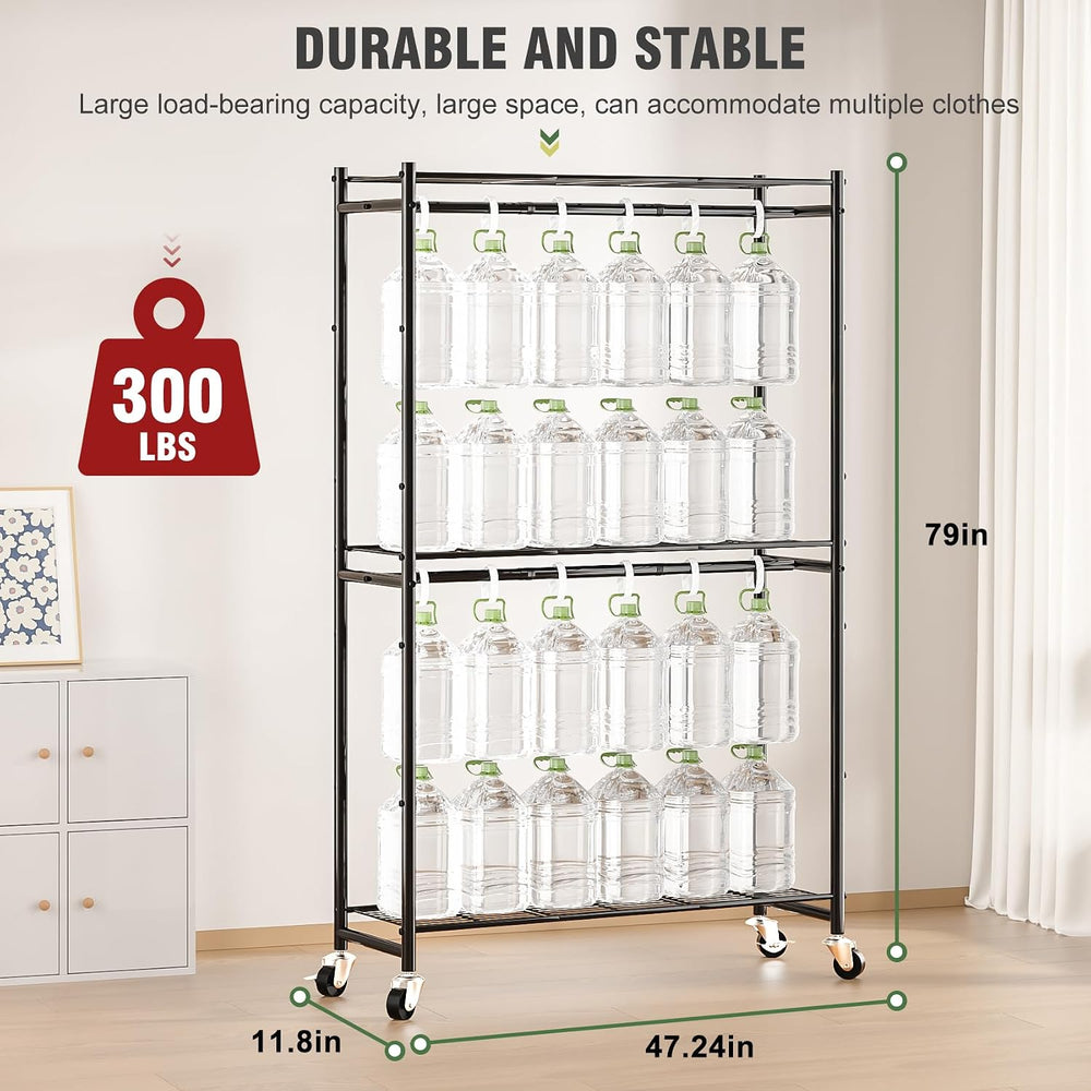 Neatrays Rolling Clothes Rack for Hanging Clothes, 47.2"x 11.8"x 79...