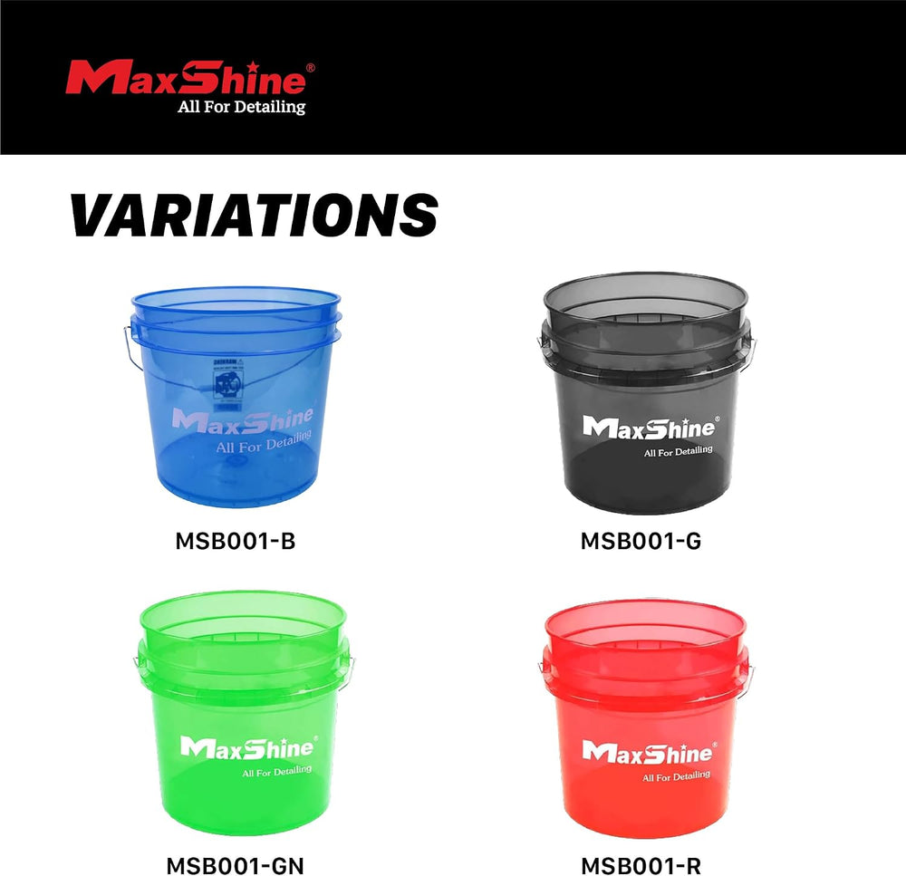 Maxshine 3.5 Gallon Universal Detailing Bucket – Car Wash Bucket for Scratch-...
